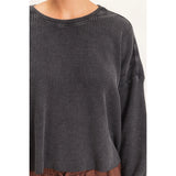 Comfort Zone Waffle Knit Open Back Top - BarBelles Boutique