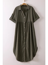 Safe Haven Button Down Shirt Dress - BarBelles Boutique