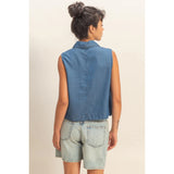 Kelly Denim Button Up Top