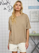 Karla Washed Relaxed Knit Tee - BarBelles Boutique
