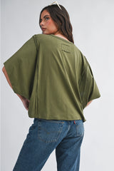 Scarlett Boxy Dolman Short Sleeve Top - BarBelles Boutique