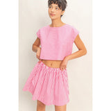 Weekend Getaway Striped Dolman Sleeve Skirt Set - BarBelles Boutique
