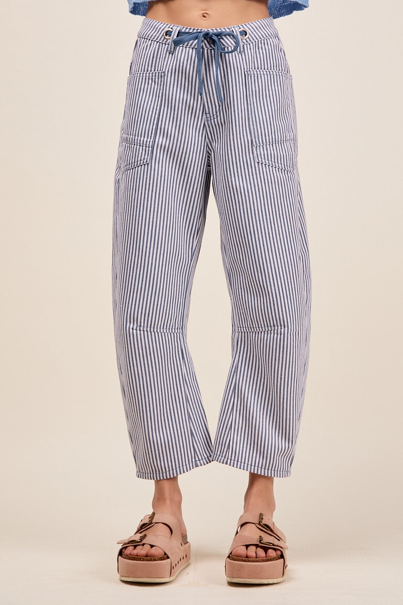 Whoa! Pin Stripe Barrel Pants