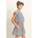 Weekend Getaway Striped Dolman Sleeve Skirt Set - BarBelles Boutique