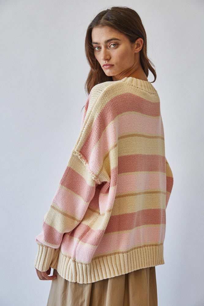 She's The One Stripe Oversized Sweater