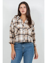 Plaid Behavior Cropped Oversized Flannel