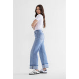 Emma High Raise Wide Leg Cuffed Hem Jeans - BarBelles Boutique
