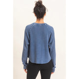 Zoey Waffle Long Sleeve Top - BarBelles Boutique