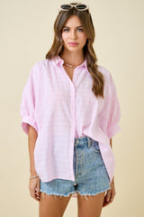 Sweetness Striped Button Down - BarBelles Boutique