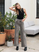 All The Leopard High Rise Wide Leg Jeans - BarBelles Boutique
