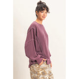 Wherever Whenever Raw Edge Sweatshirt - BarBelles Boutique