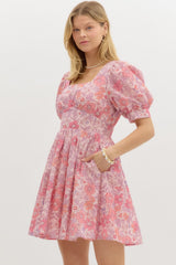 Pretty Pink Petals Mini Dress - BarBelles Boutique