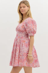 Pretty Pink Petals Mini Dress - BarBelles Boutique