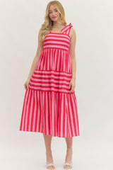 Stripes Honey Midi Dress - BarBelles Boutique