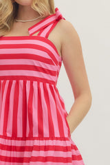 Stripes Honey Midi Dress - BarBelles Boutique