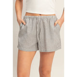 Striped Relaxed Drawstring Shorts - BarBelles Boutique