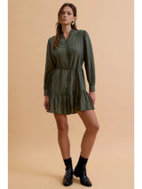 Rosalia Ruffled Mini Shirt Dress