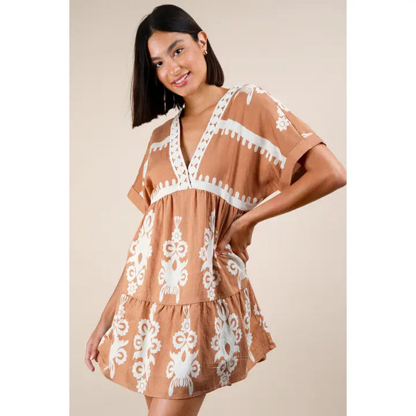 She's Sweet Woven Embroidered Mini Dress.