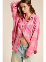 Plaid & Pink Button Down