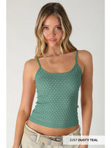 Trendy Honey Polka Dot Cami - BarBelles Boutique
