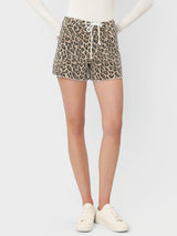 High Rise Denim Leopard Shorts - BarBelles Boutique
