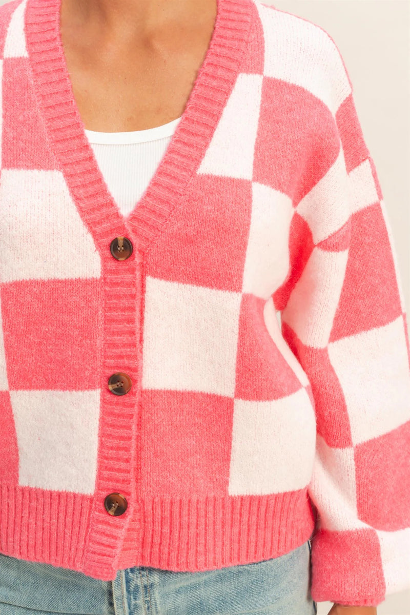 Cozy Days Checkered Cardigan
