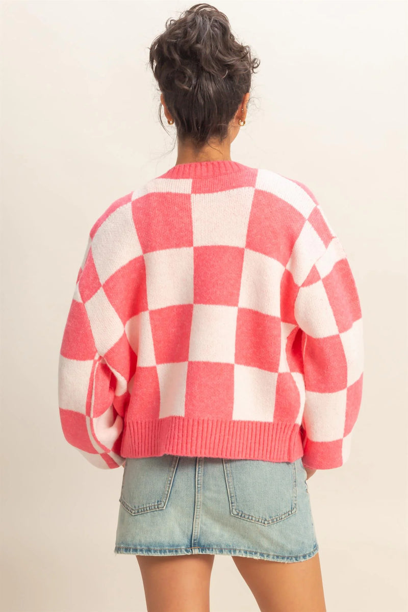 Cozy Days Checkered Cardigan