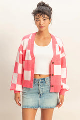 Cozy Days Checkered Cardigan
